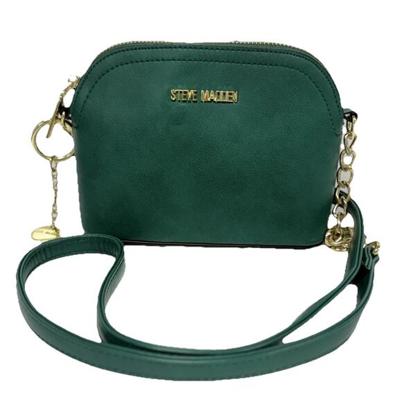 Steven Madden BMaggie Crossbody Green Mini Purse Gold Chain Adj Strap Sm Handbag - Picture 1 of 10